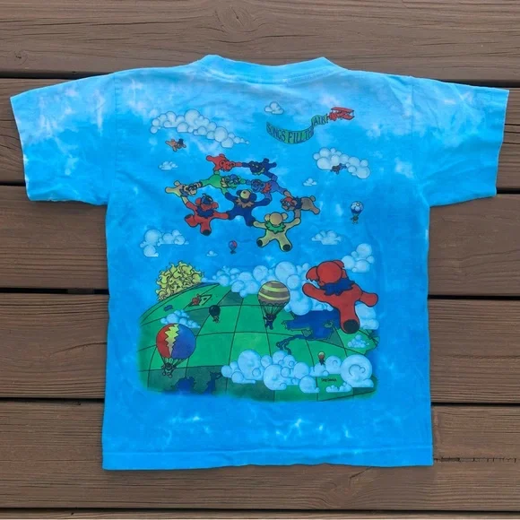 Vintage Liquid Blue Grateful Dead Parachute Bears T-Shirt